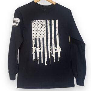 American Flag Gun/Tactical Graphic Tee/T-Shirt, Size Small *MADE IN THE USA*